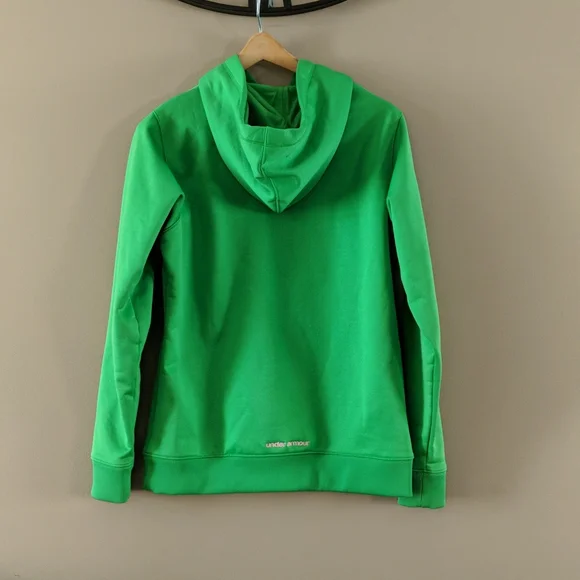 EUC Under Armour Green and Pink hooded sweatshirt - Picture 10 of 11
